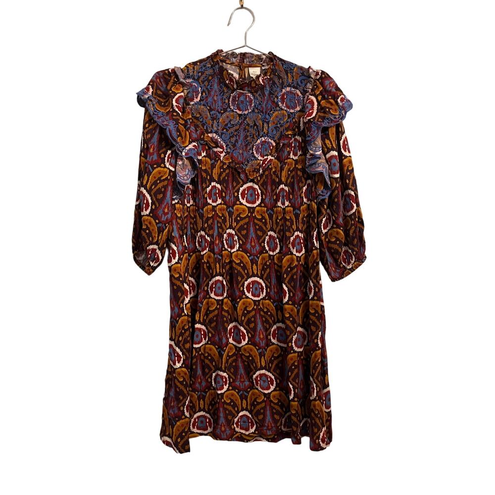Anthropologie Seen Worn Kept Batik Paisley Print Peasant Dress 2